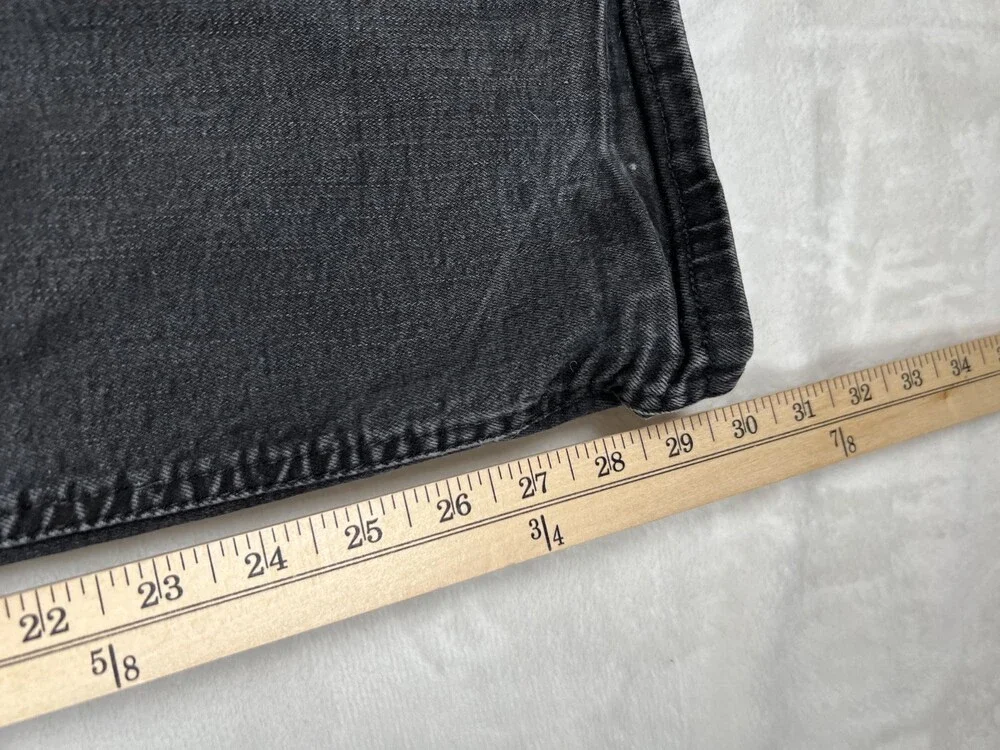 Levis 541 Jeans Mens 36x30 Black Tapered Flex Denim Faded Retro Vintage READ